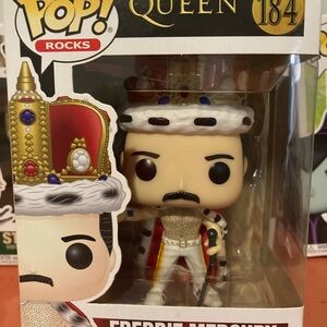 Funko Pop Queen Freddie Mercury Figure with Crown and Cape